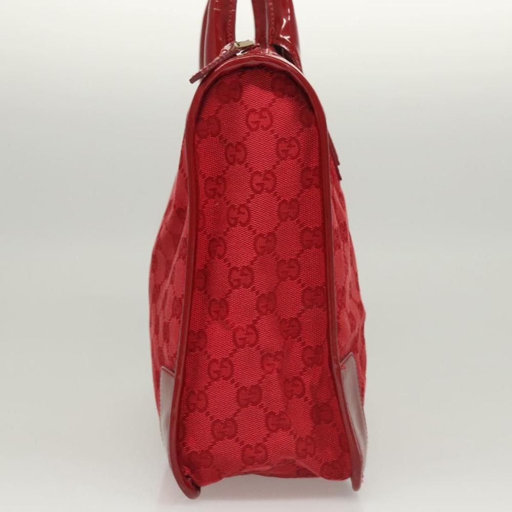 GUCCI GG Canvas Tote Bag Red Gold 000 0855 Auth 123893 - Picture 4 of 16